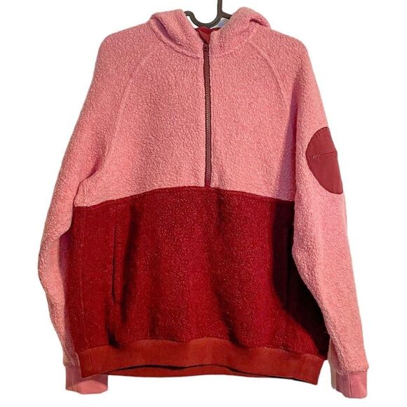 Outdoor Voices MegaFleece Half Zip Pullover Hoodie Raspberry Pink - Picture 4 of 10